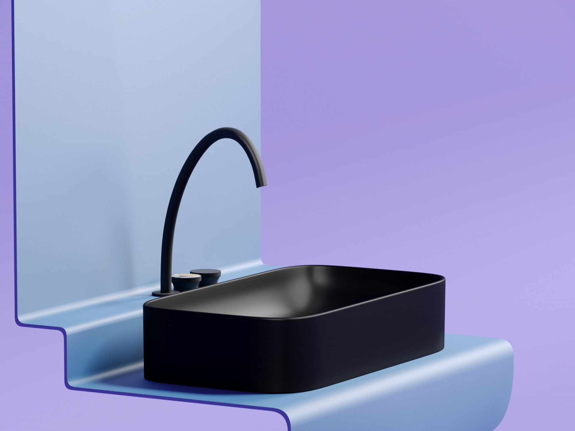 Умывальник чаша накладная прямоугольная CN6054MB