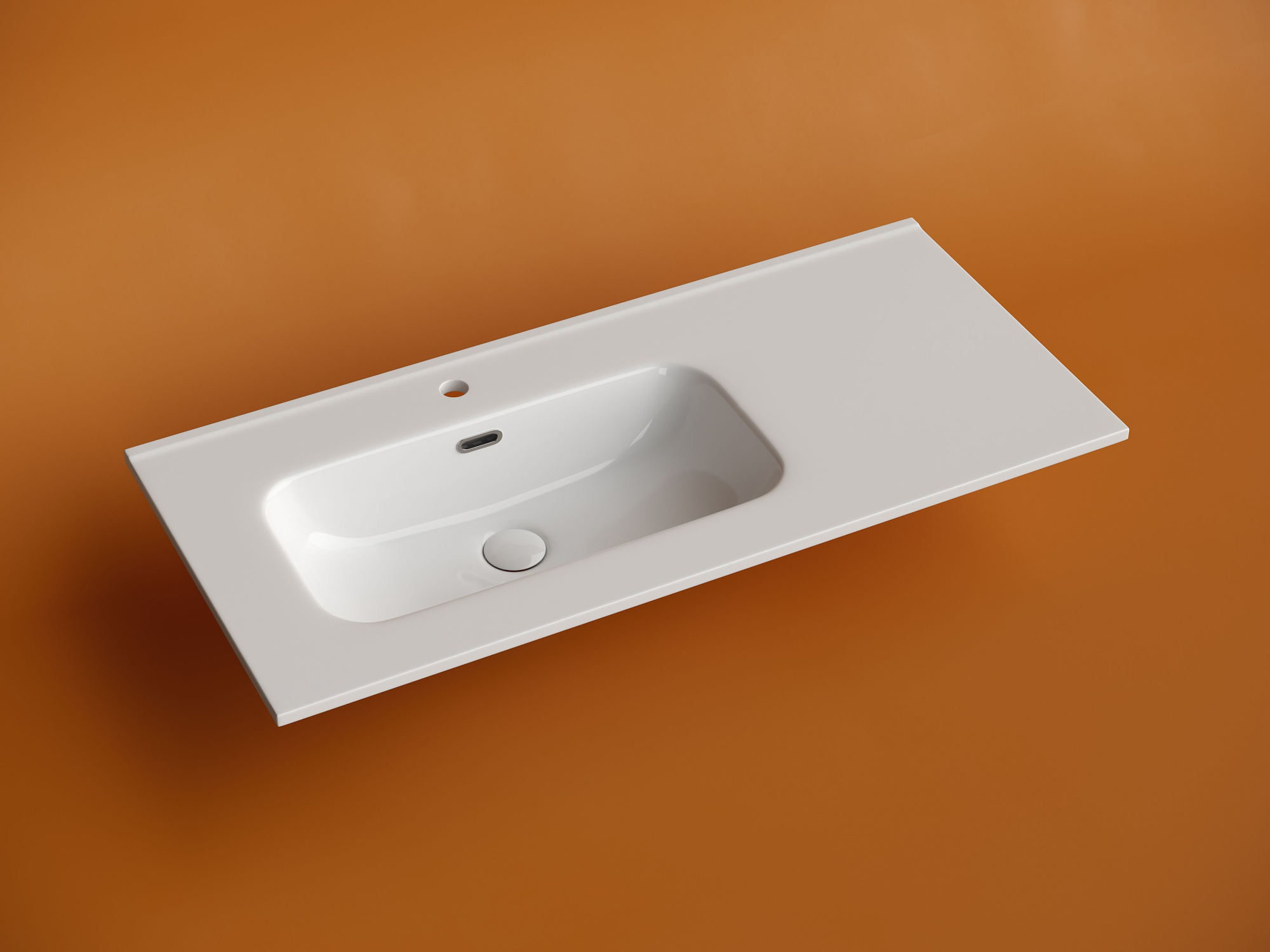 Раковина накладная мебельная, чаша слева, с отверстием под смеситель CN7003L