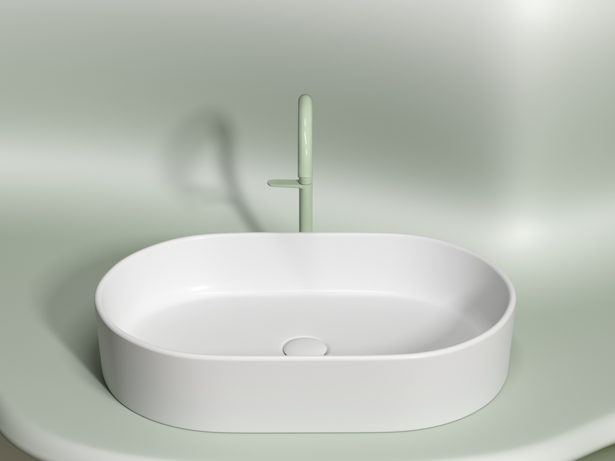 Умывальник чаша накладная овальная CN6048MW