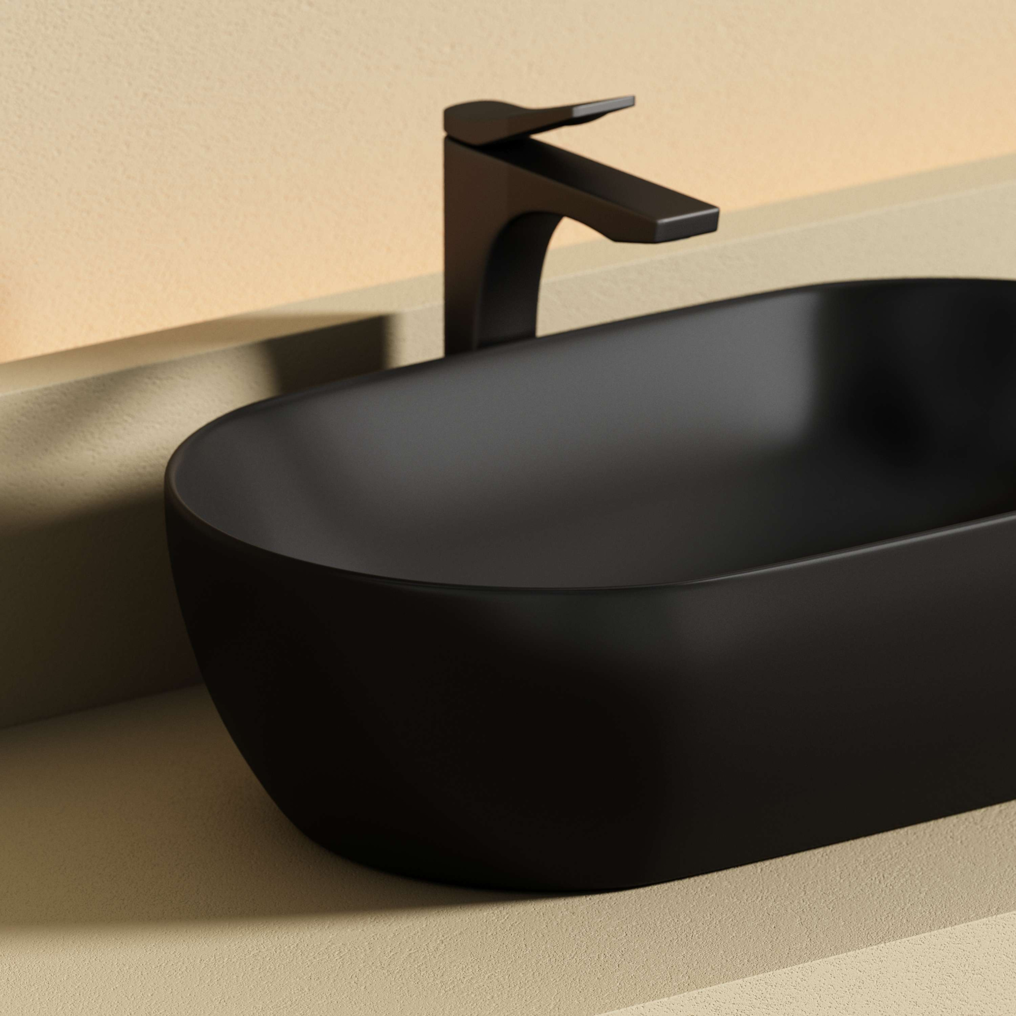 Раковина накладная овальной формы CN12001MB