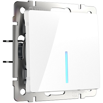 Выключатель одноклавишный проходной с подсветкой (белый глянцевый) Werkel