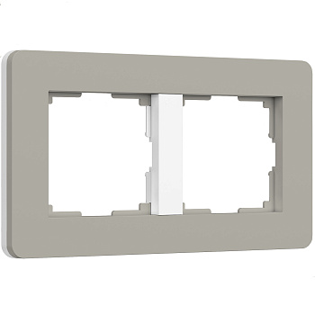 Рамка на 2 поста Split (дымчатый/белый, soft-touch) Werkel