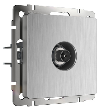 ТВ-розетка оконечная (cеребряный рифленый) Werkel