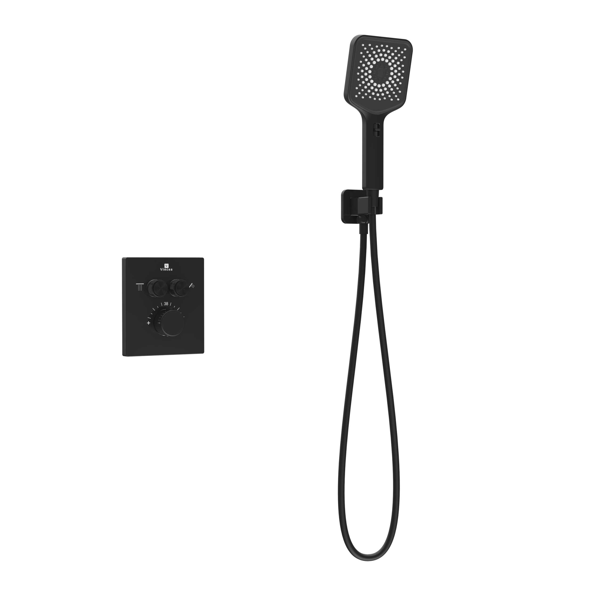 Душевая система Vincea Inspire VSFW-3I21MT4MB встраиваемая в стену цвет черный матовый