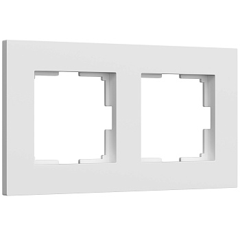 Рамка на 2 поста Slab (белый софт) Werkel