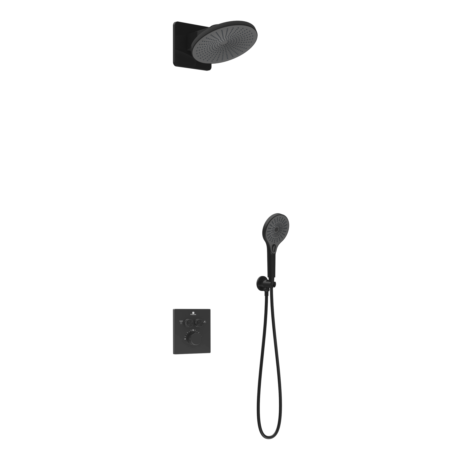 Душевая система Vincea Inspire VSFW-3I21MT5MB встраиваемая в стену цвет черный матовый