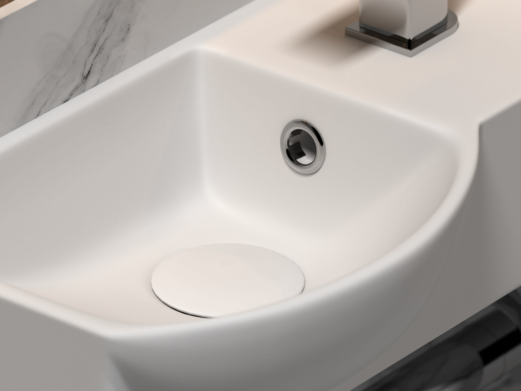 Умывальник подвесной прямоугольный с крепежом CN6039L