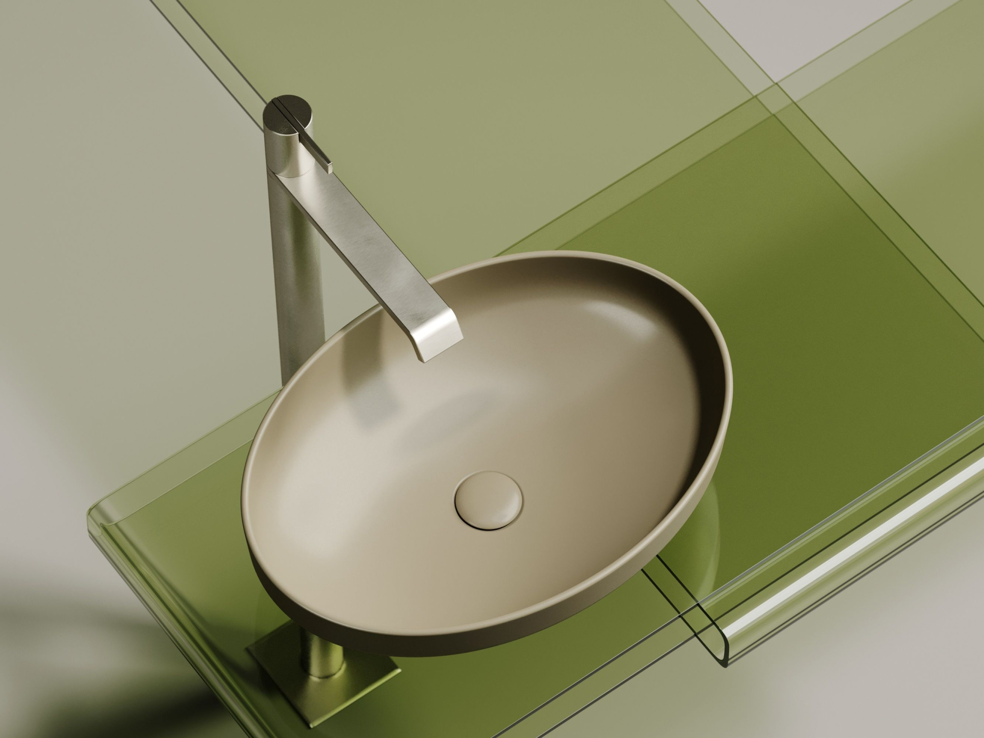 Умывальник чаша накладная овальная CN6056MC