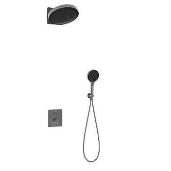 Душевая система Vincea Inspire VSFW-3I21MT3RGM встраиваемая в стену цвет вороненая сталь
