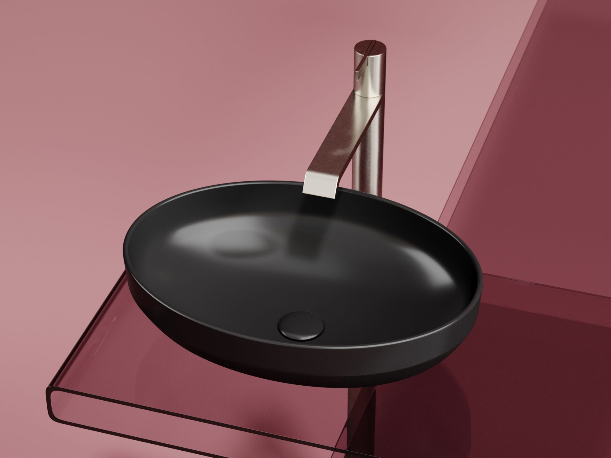 Умывальник чаша накладная овальная CN6056MB