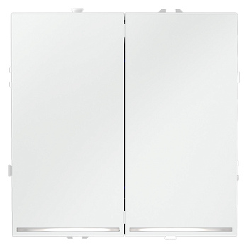 Выключатель встраиваемый VOLTUM S70 двухклавишный с подсветкой 10А, (белый матовый)