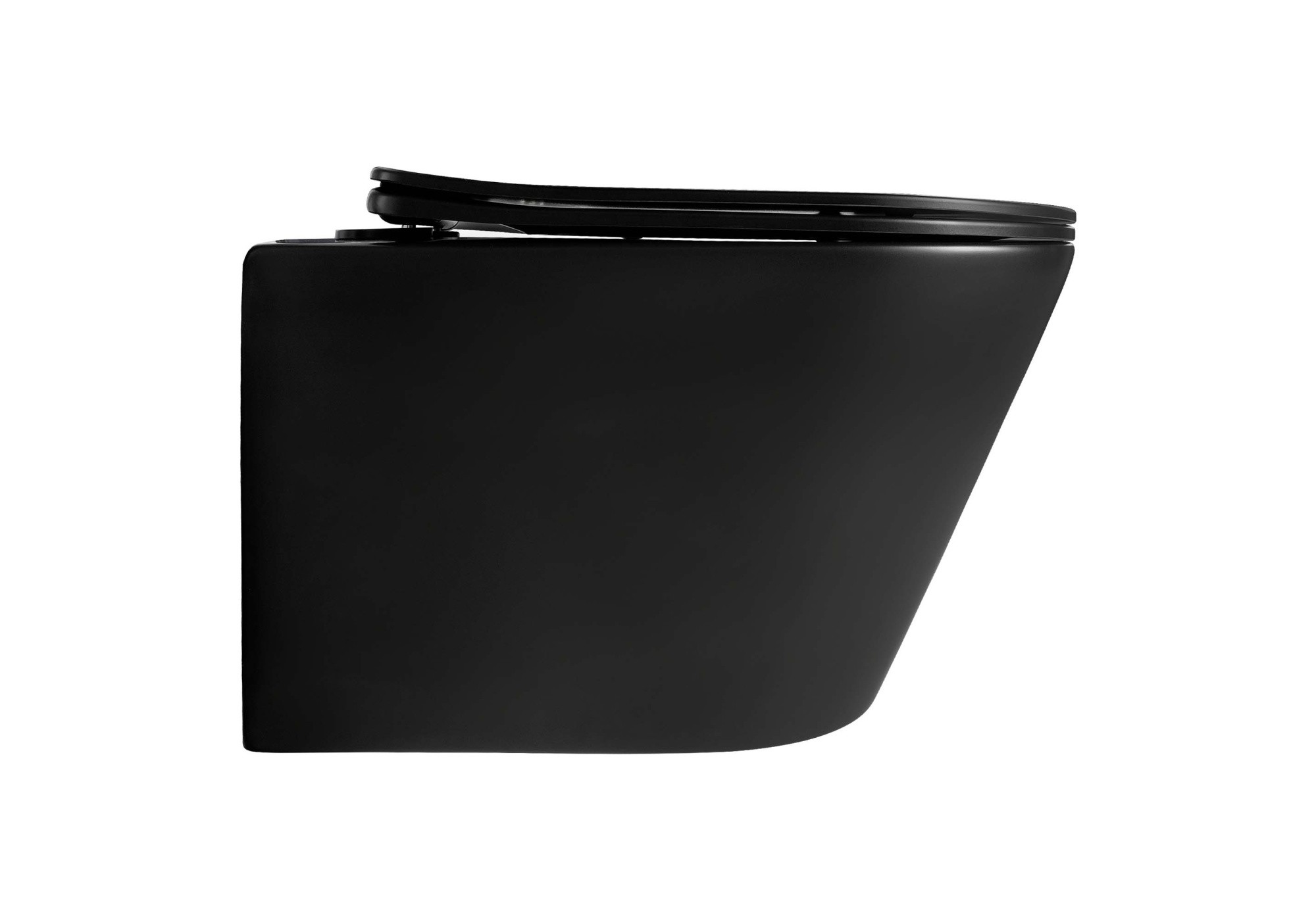 Унитаз подвесной безободковый черный матовый Aquatek ВЕГА AQ1905-MB 525*360*320 с сиденьем Soft Close