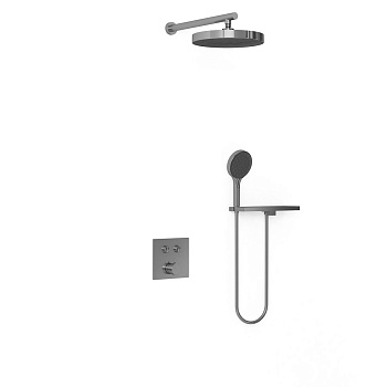 Душевая система Vincea VSFW-4I212RGM встраиваемая в стену цвет вороненая сталь