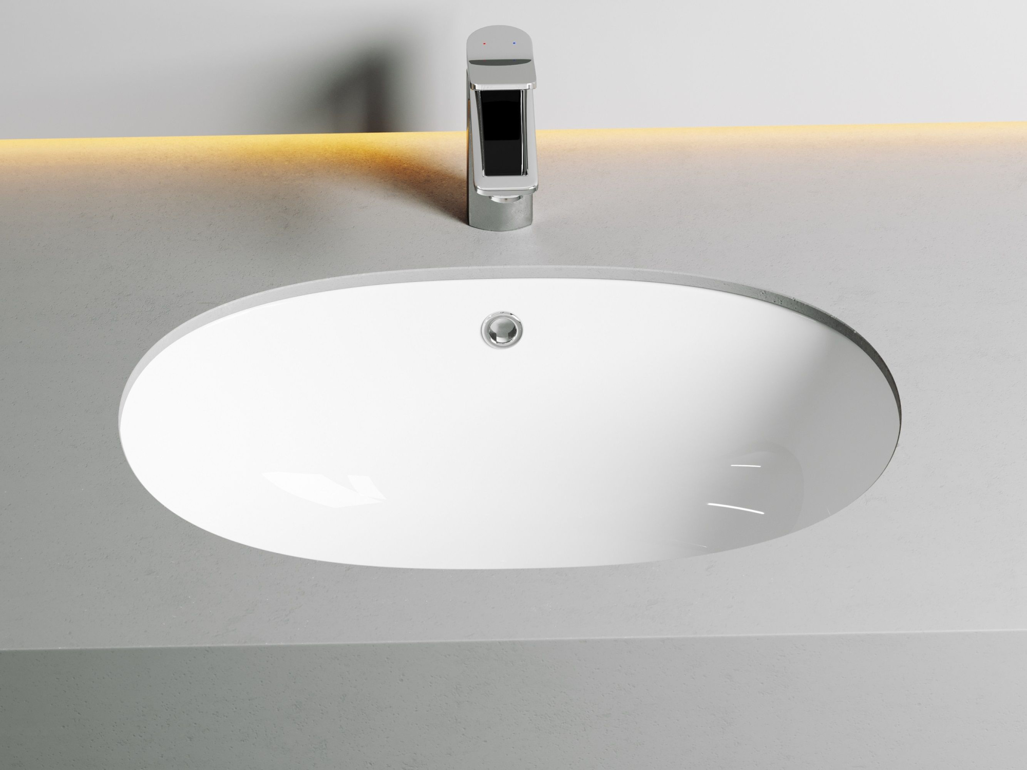 Умывальник овальный встраиваемый под столешницу CN6044