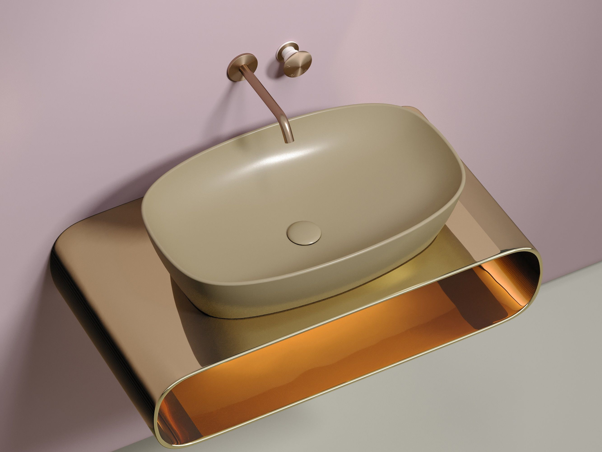 Умывальник чаша накладная овальная CN6049MC