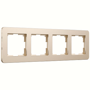 Рамка на 4 поста Platinum шампань Werkel