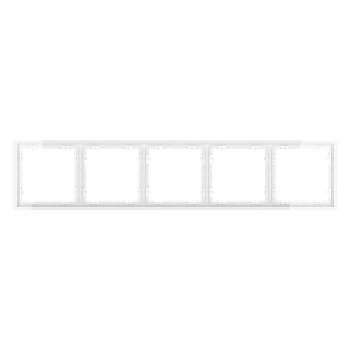 Рамка пластиковая VOLTUM S70 на 5 постов, (белый глянцевый)