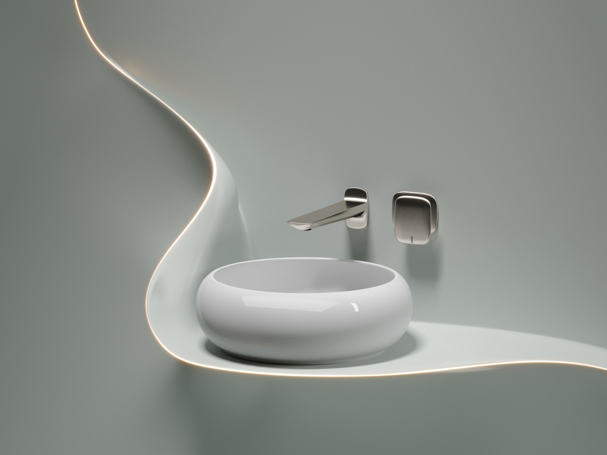 Умывальник чаша накладная круглая CN6050