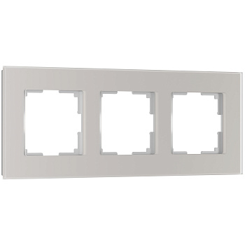 Рамка на 3 пост Senso (дымчатый, стекло soft-touch) Werkel