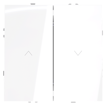 Выключатель встраиваемый VOLTUM S70 для жалюзи 10А, (белый глянцевый)