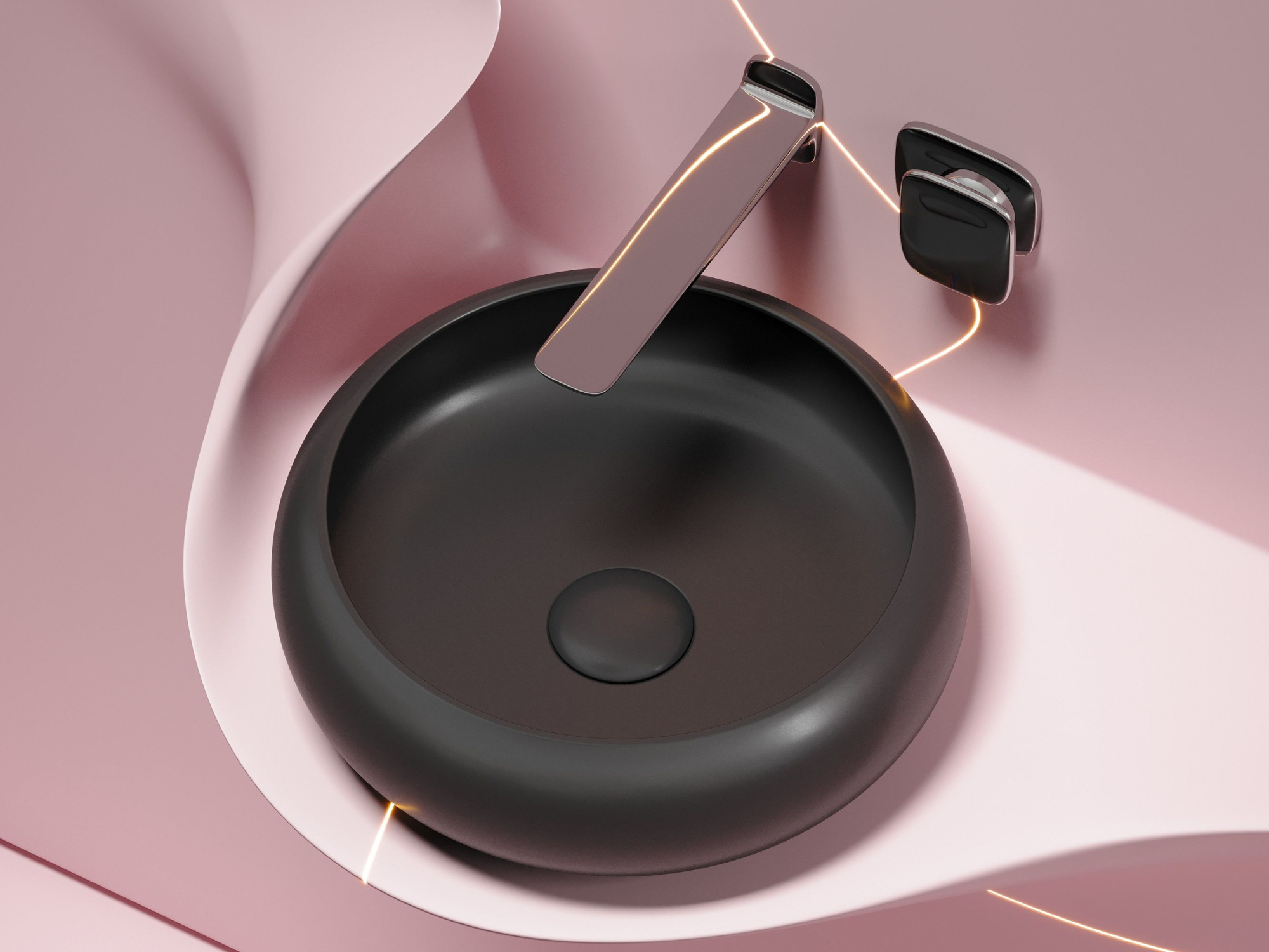 Умывальник чаша накладная круглая CN6050MB