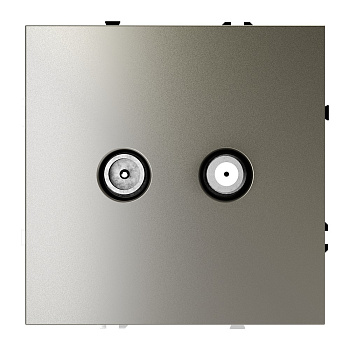 Розетка телевизионная встраиваемая VOLTUM S70 оконечная TV+SAT, (шелк)