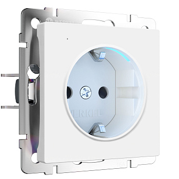 Розетка с подсветкой (белый матовый) Werkel