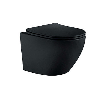 Унитаз подвесной безободковый Aquatek ЕВРОПА AQ1901-MB 525*360*320 с сиденьем Soft Close