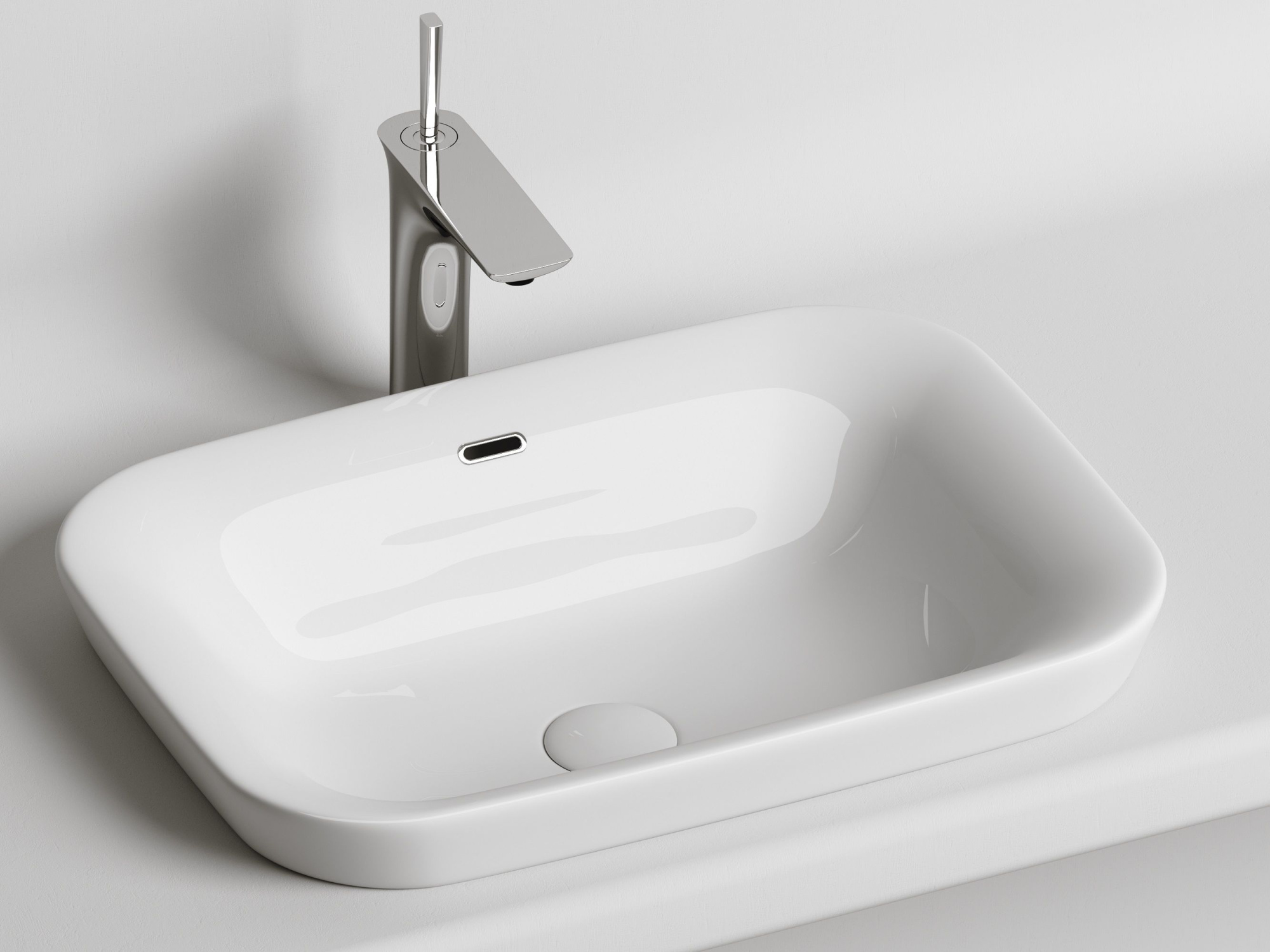 Умывальник прямоугольный встраиваемый сверху в столешницу CN6041