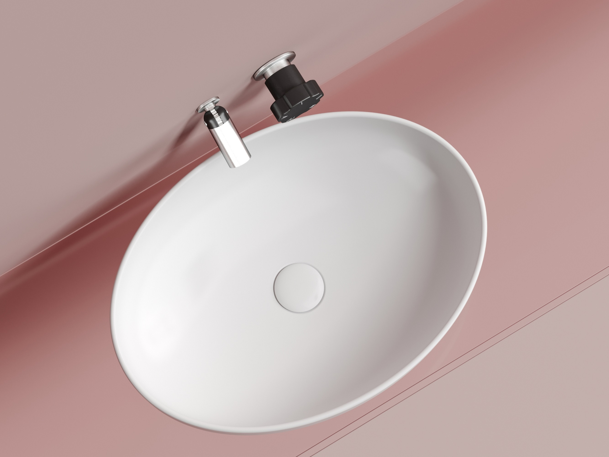 Умывальник чаша накладная овальная CN6056MW