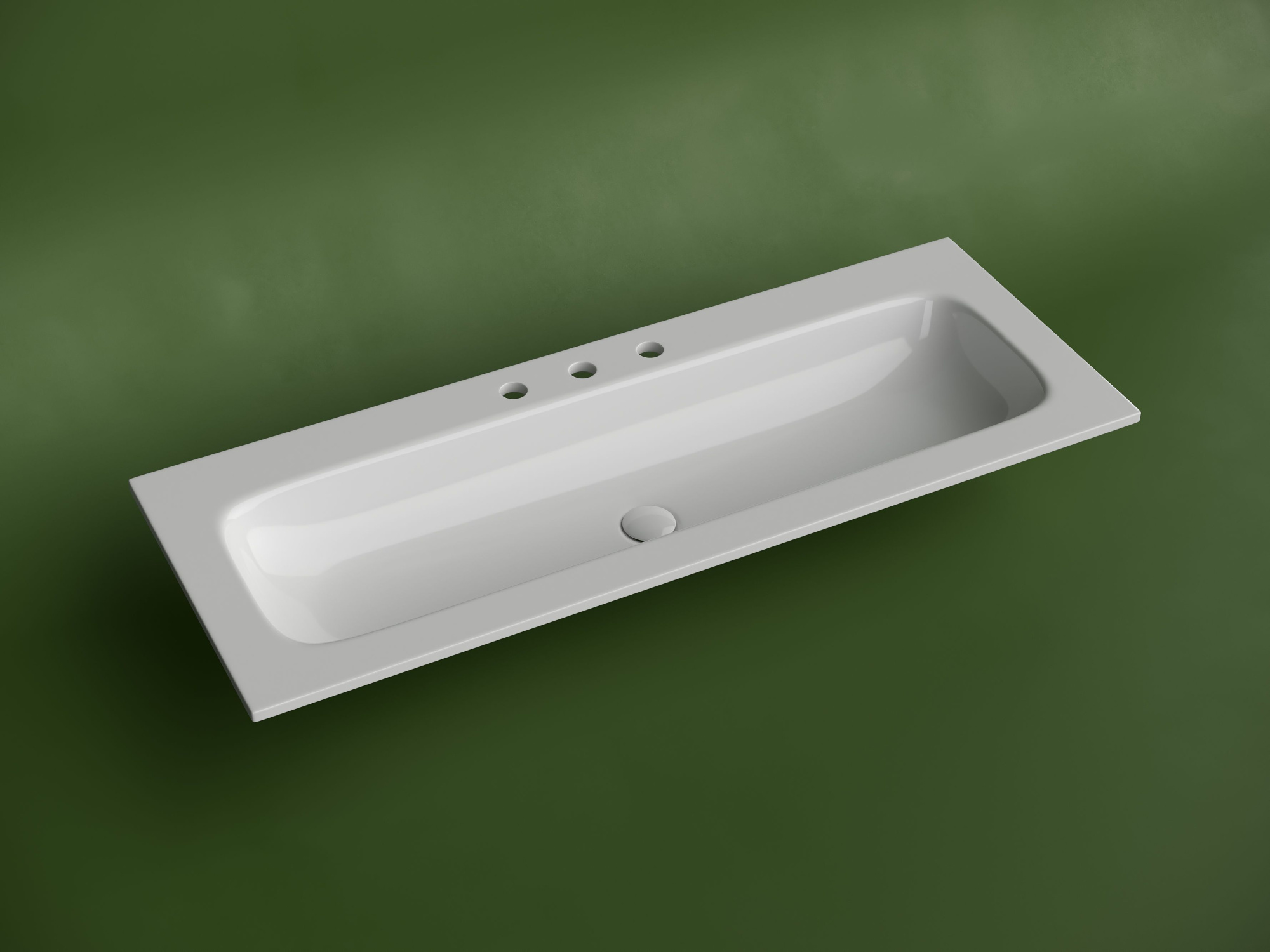 Раковина мебельная прямоугольная с 3 мя отверстиями под смеситель CN7024