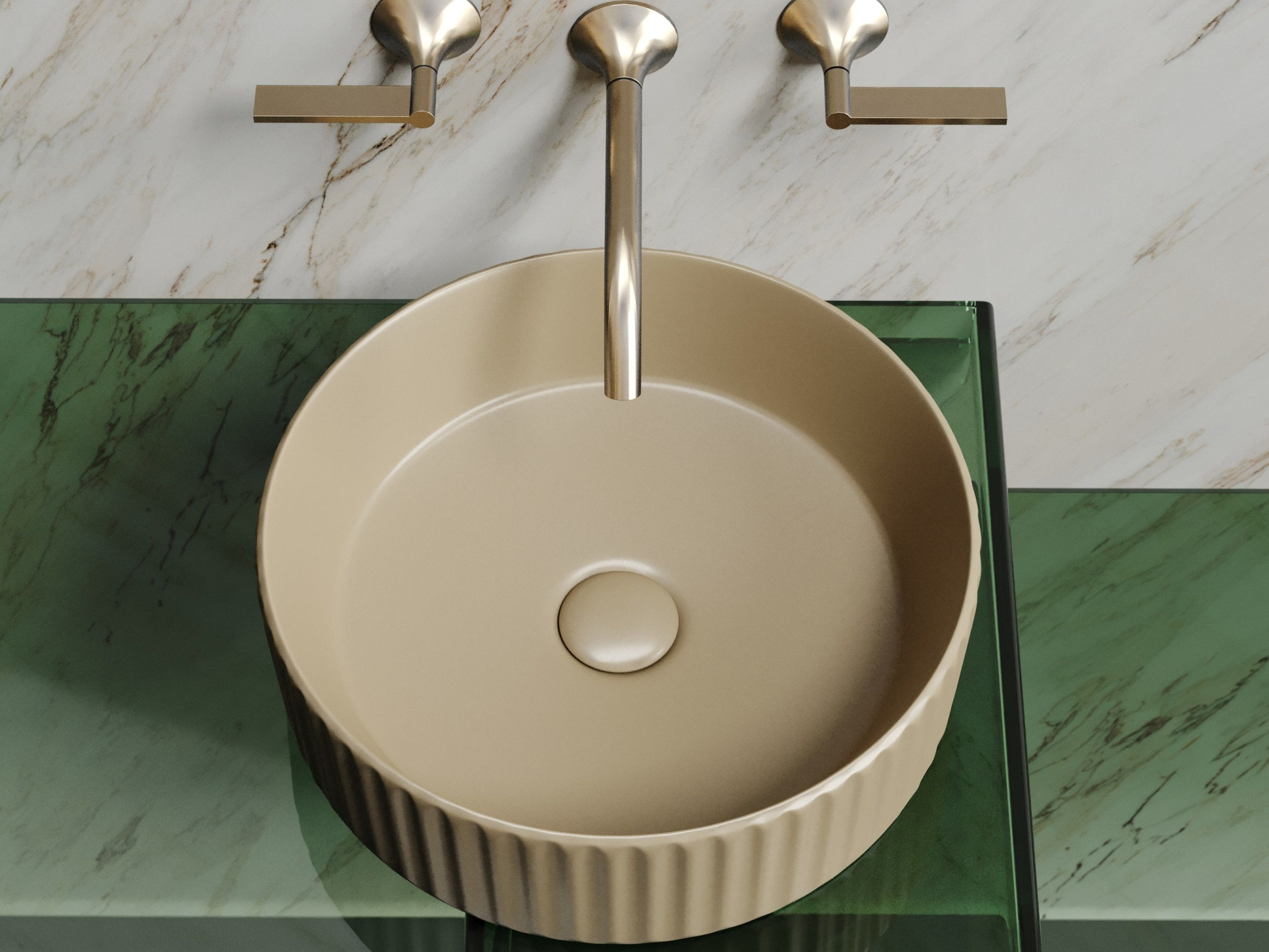 Умывальник чаша накладная круглая CN6057MC