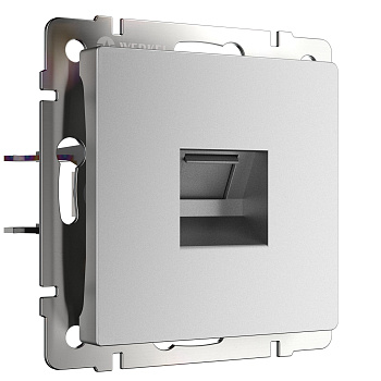 Розетка Ethernet RJ-45 (серебряный матовый) Werkel