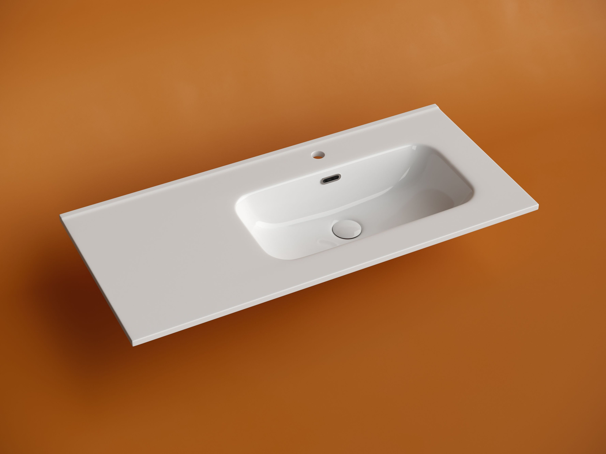 Раковина накладная мебельная ,чаша справа, с отверстием под смеситель CN7003R