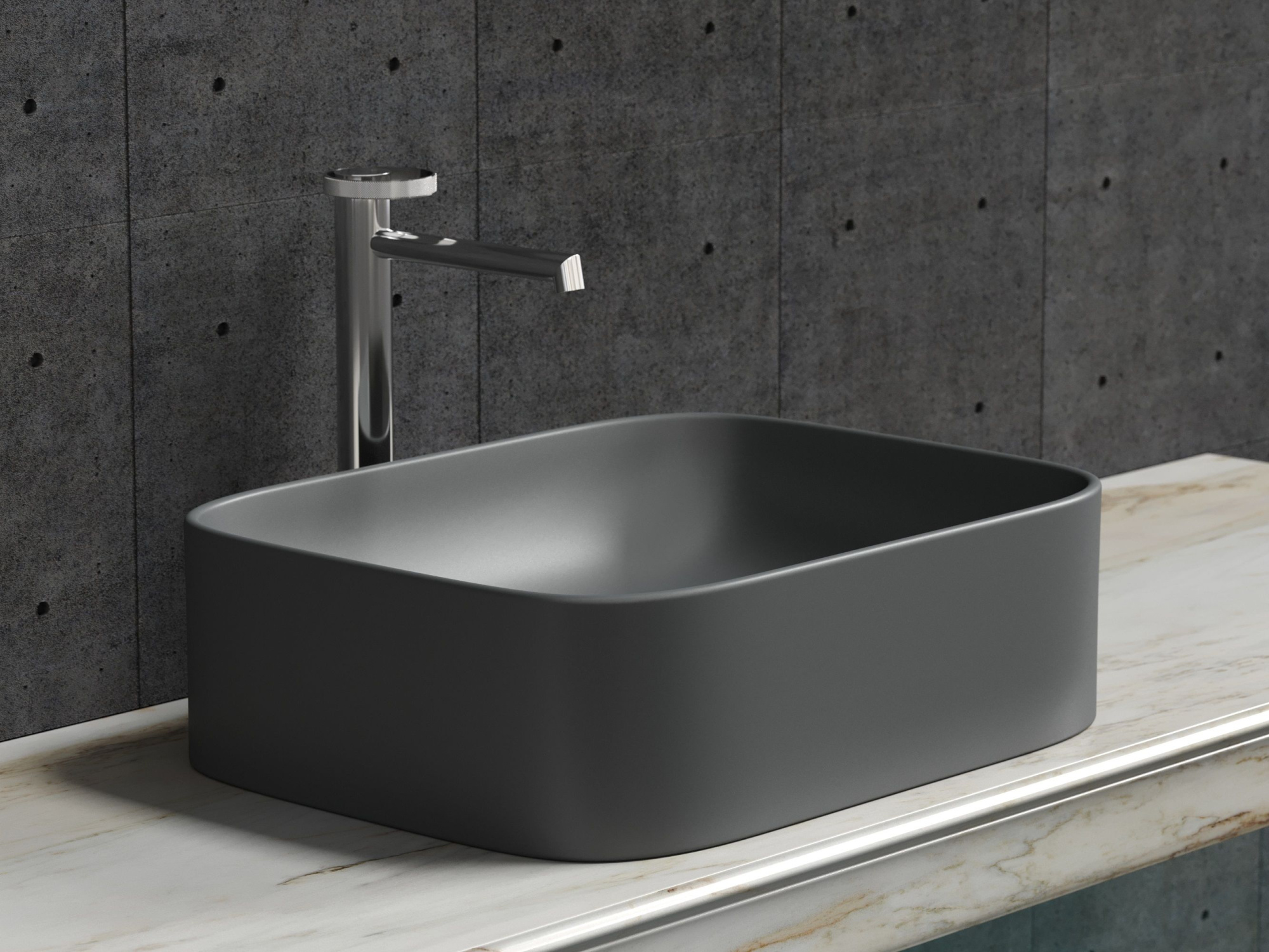 Умывальник чаша накладная прямоугольная CN6052MDH