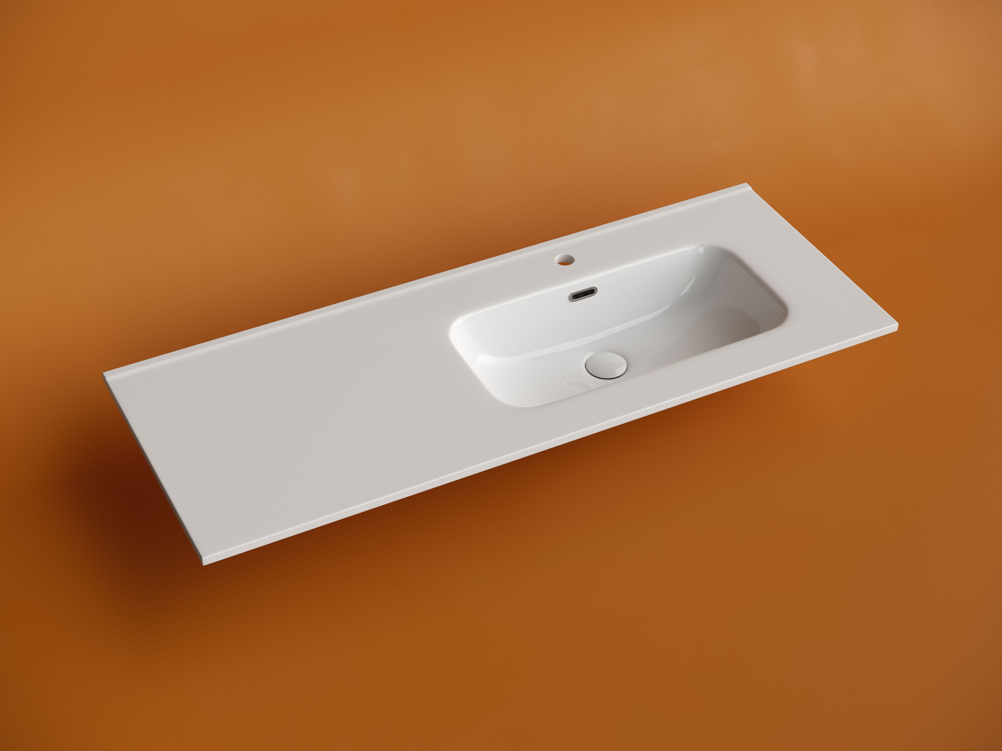 Раковина накладная мебельная, чаша справа, с отверстием под смеситель CN7006R