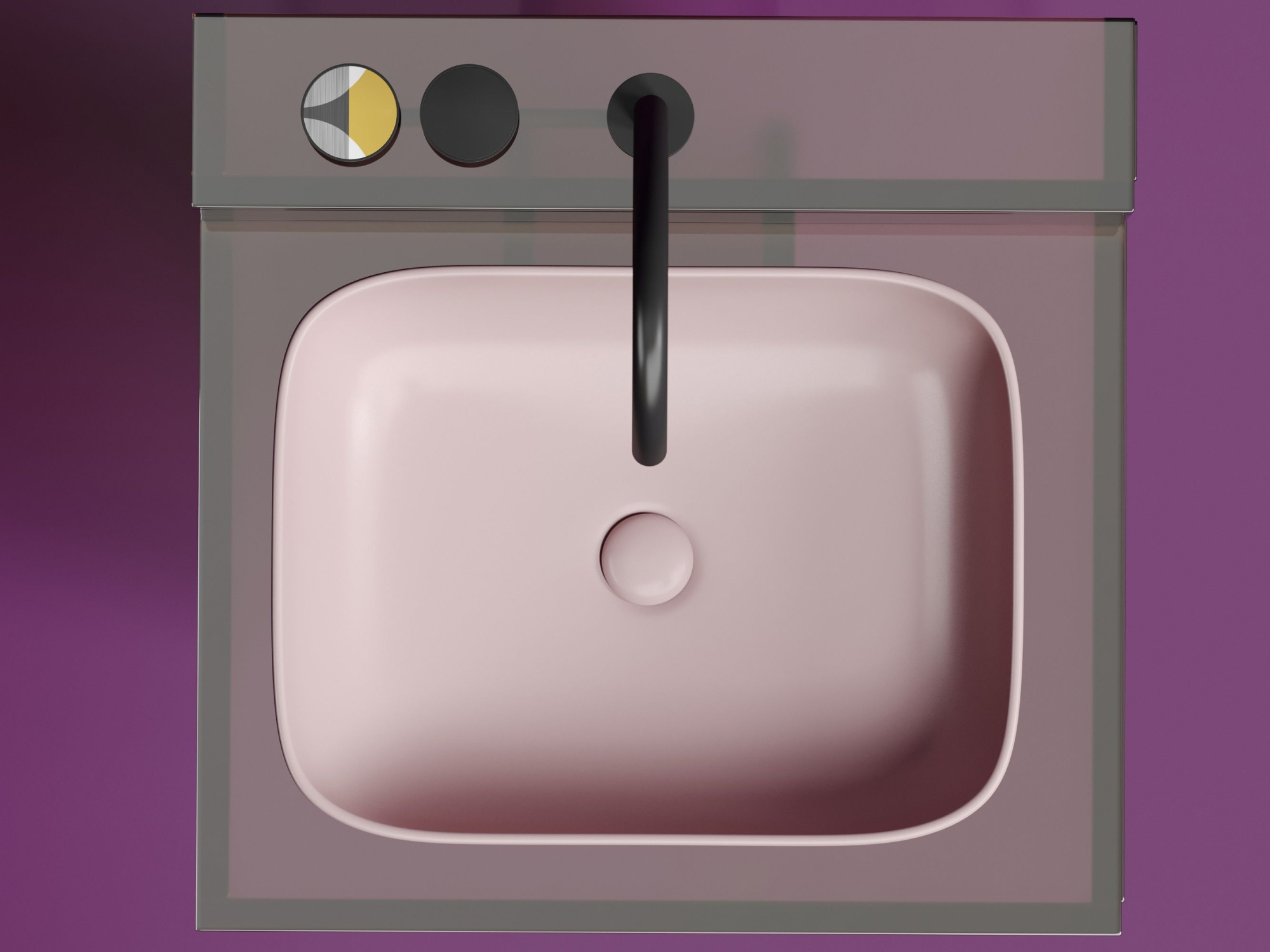 Умывальник чаша накладная прямоугольная CN6052MP