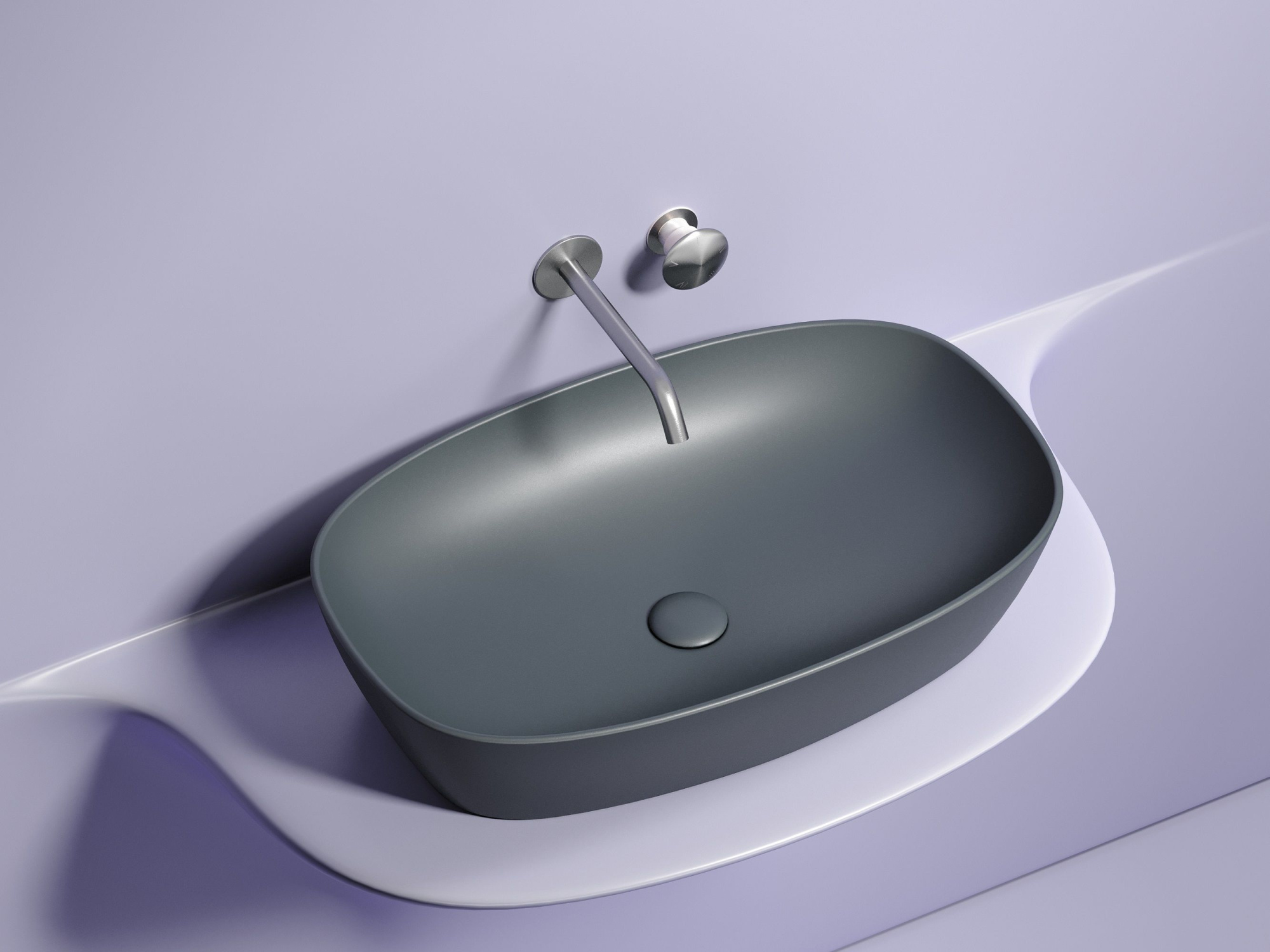 Умывальник чаша накладная овальная CN6049MDH