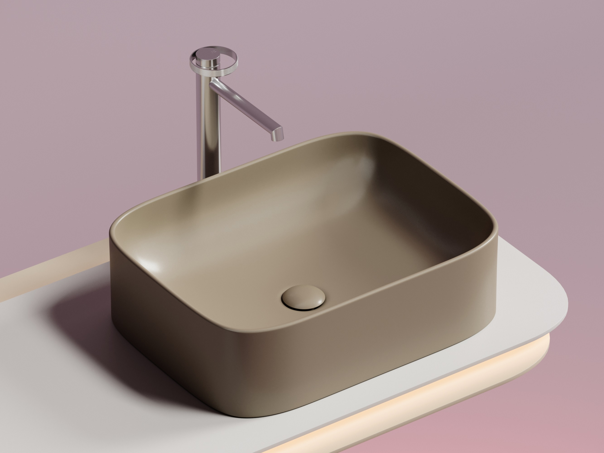 Умывальник чаша накладная прямоугольная CN6052MC