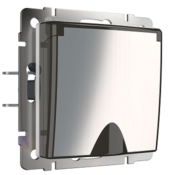 Розетка влагозащ. с зазем. с защит. крышкой и шторками (глянцевый никель) Werkel