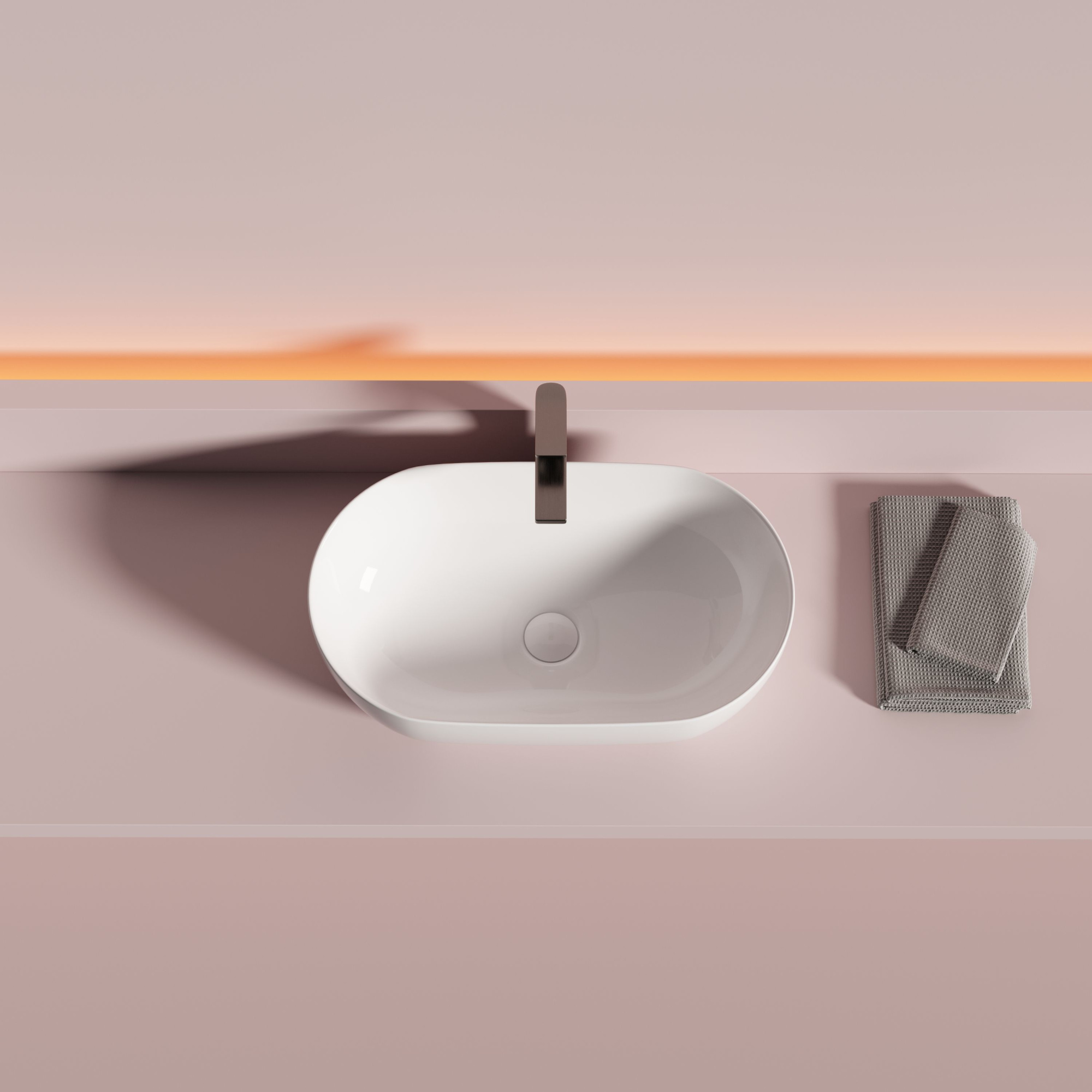 Раковина накладная овальной формы CN12001