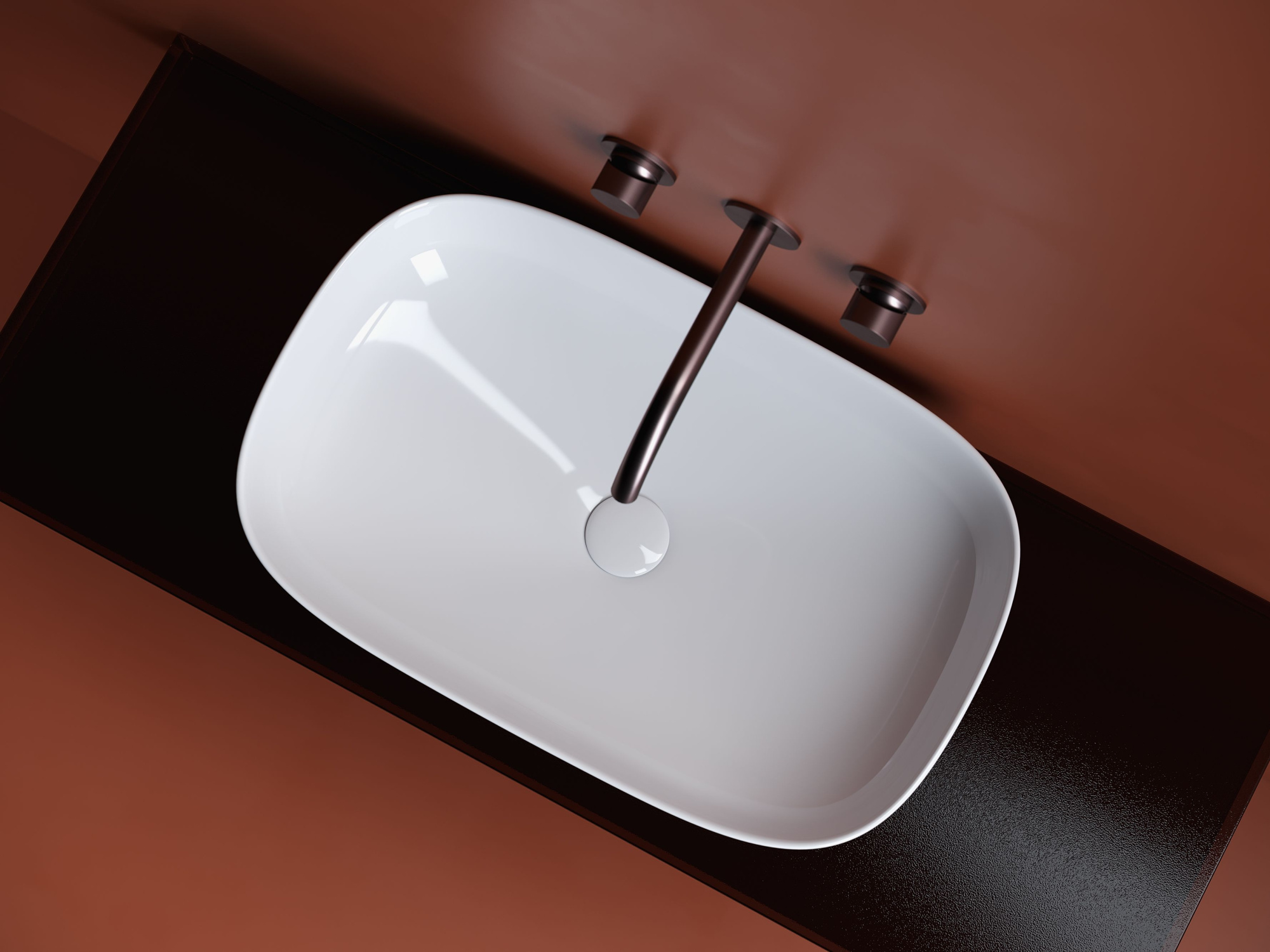 Умывальник чаша накладная прямоугольная CN5030