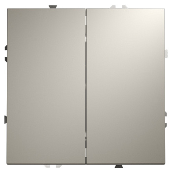 Выключатель с самовозвратом встраиваемый VOLTUM S70 двухклавишный 10А, (кашемир)