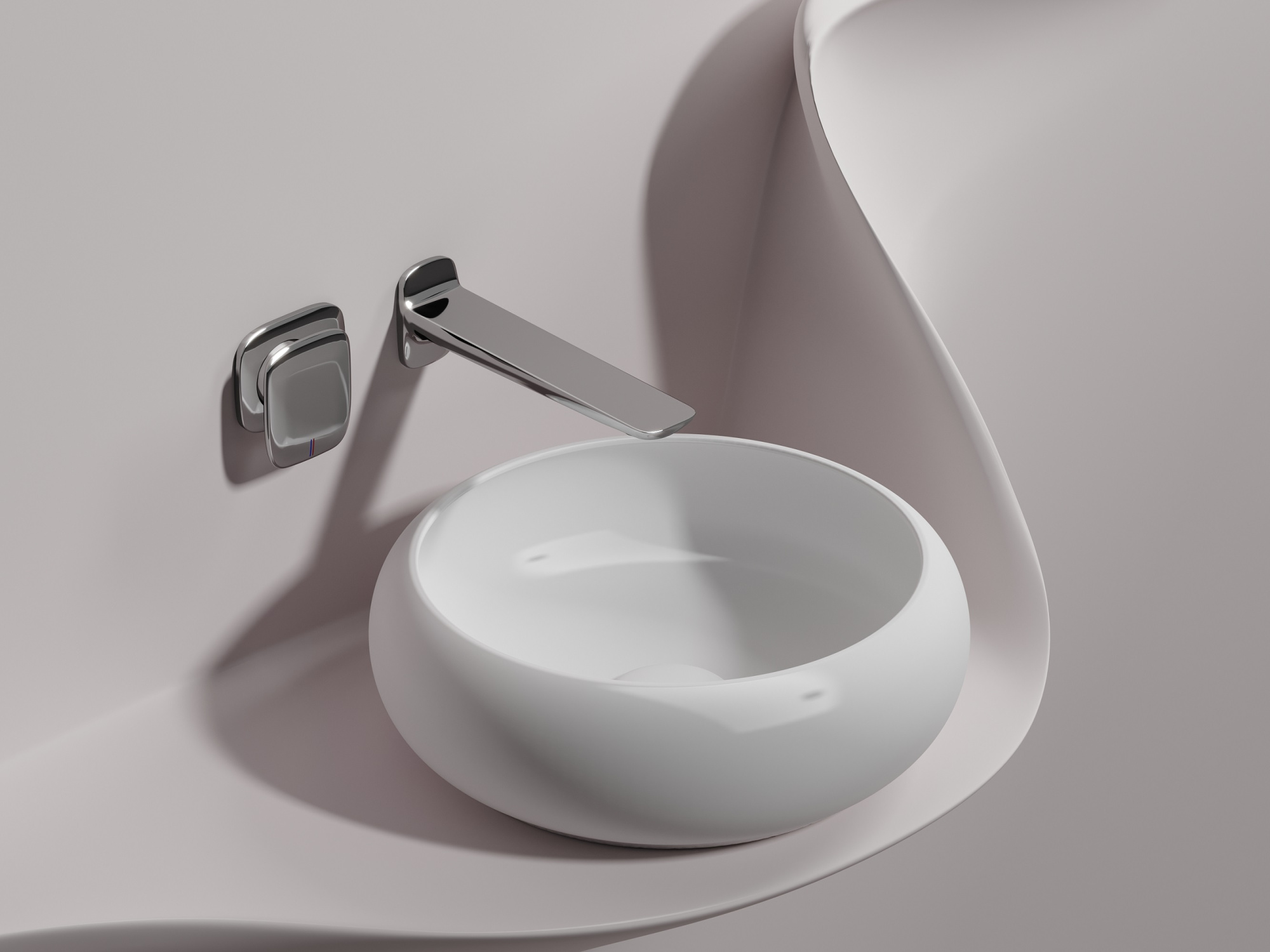 Умывальник чаша накладная круглая CN6050MW