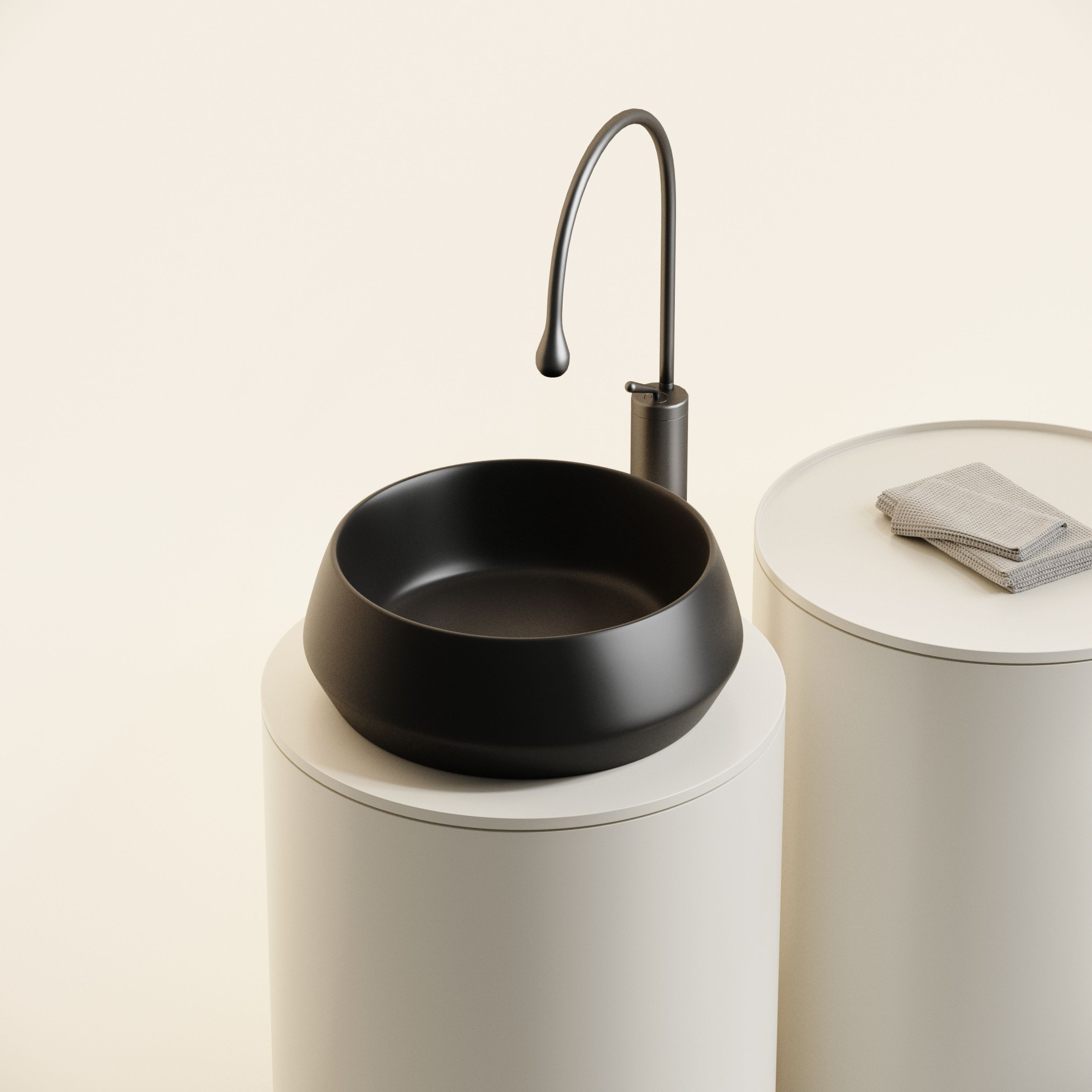 Раковина накладная круглая CN12004MB