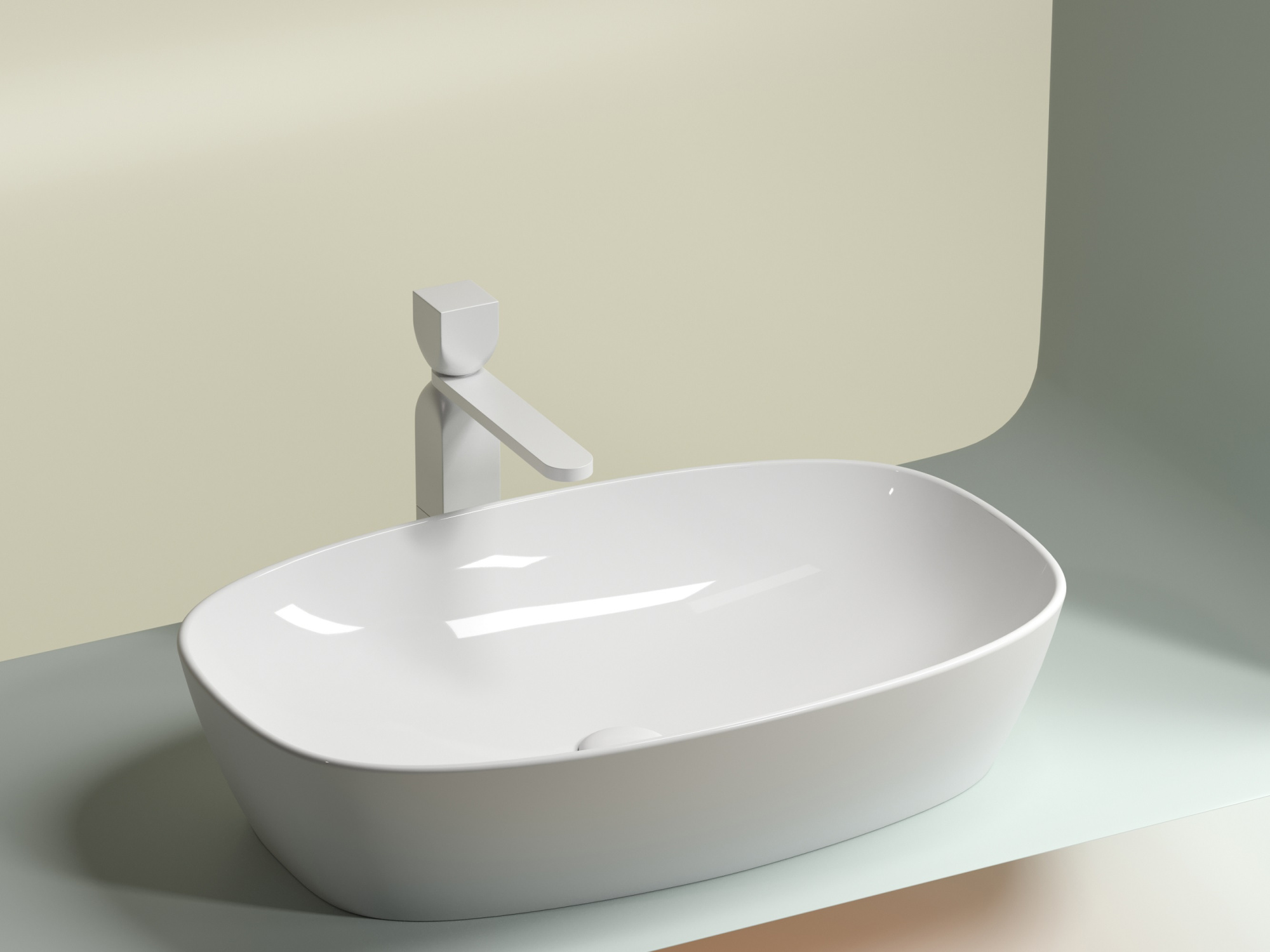 Умывальник чаша накладная овальная CN6049