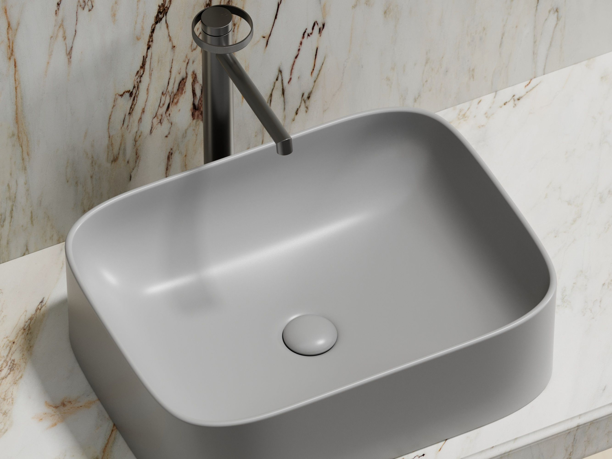 Умывальник чаша накладная прямоугольная CN6052MSG