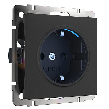 Розетка со встроенной подсветкой (черный матовый) Werkel