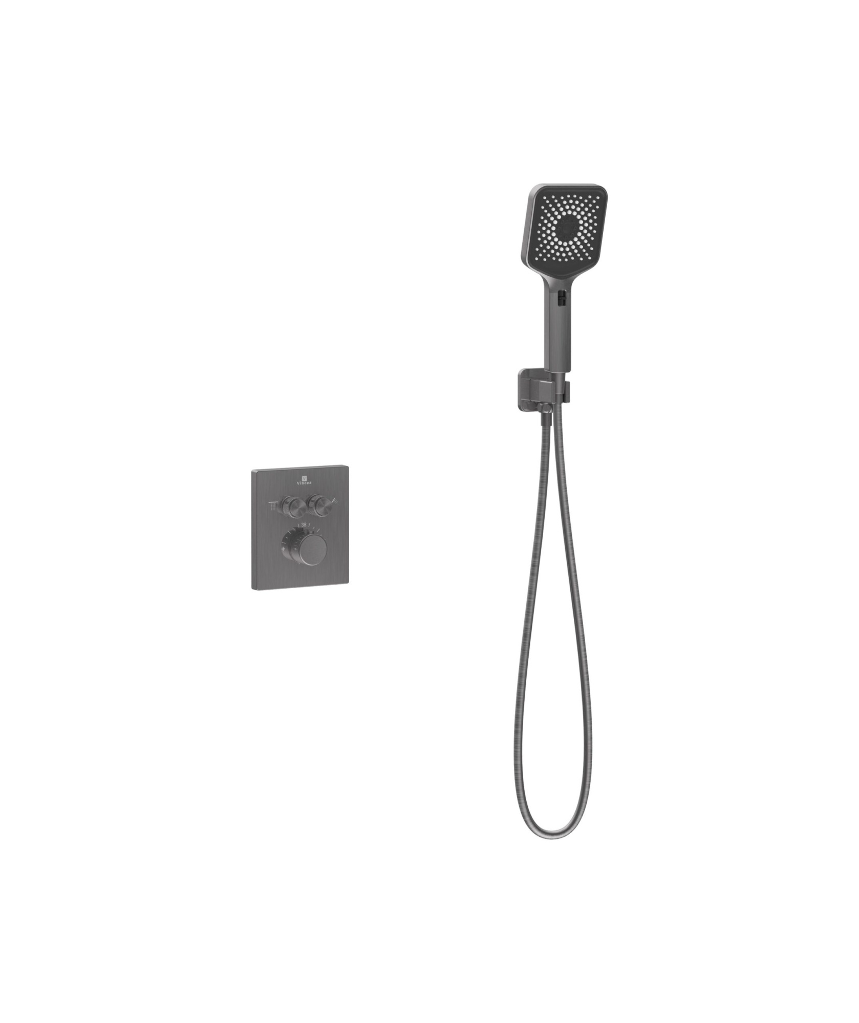 Душевая система Vincea Inspire VSFW-3I21MT4GM встраиваемая в стену цвет вороненая сталь