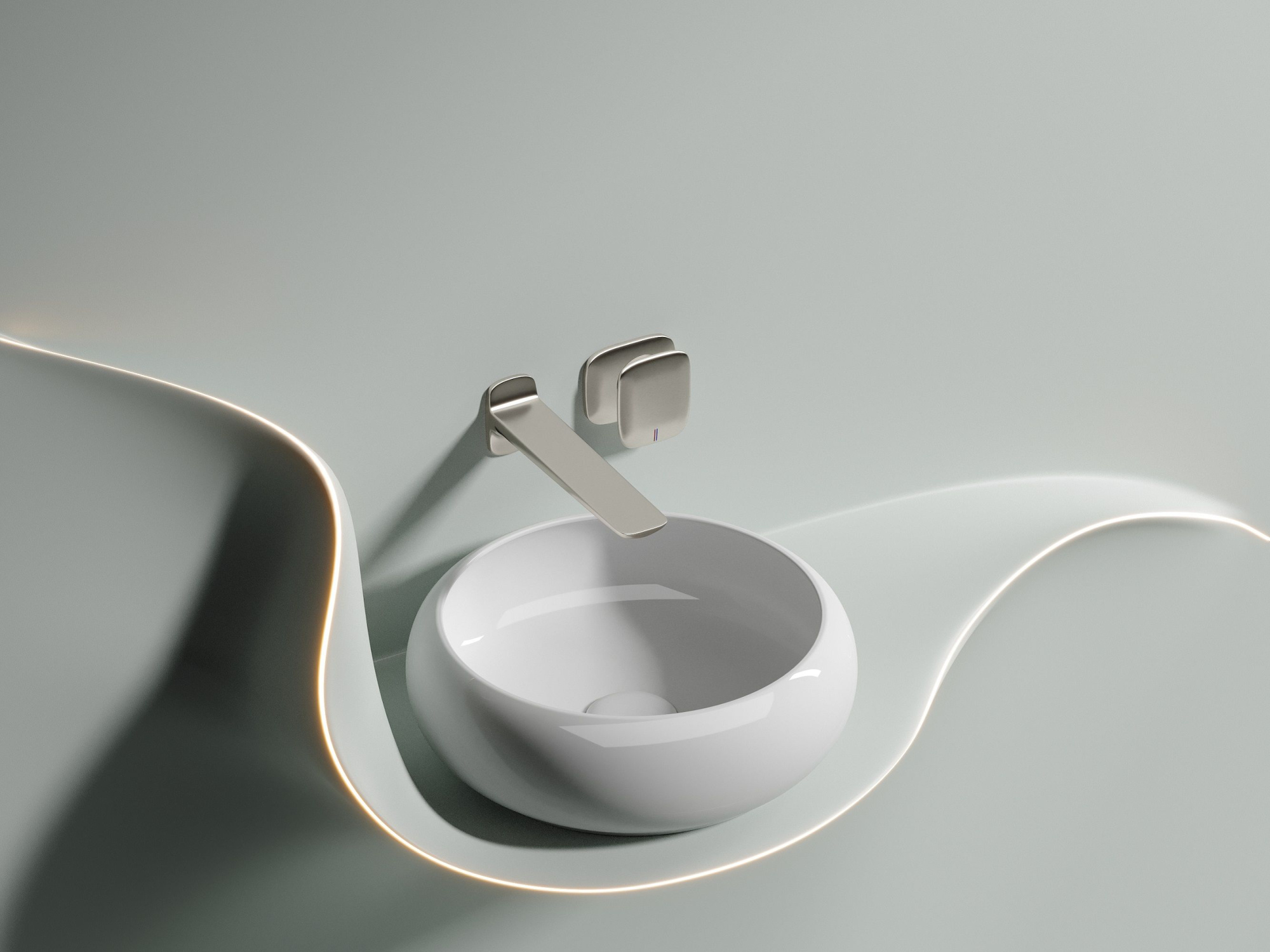 Умывальник чаша накладная круглая CN6050